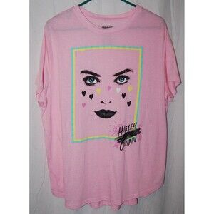 Harley Quinn Birds Of Prey Womens XXXL Pink Face T Shirt
